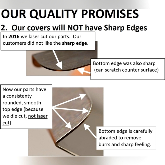 TrueGem Stove Gap Covers / Countertop Guard Spills, 25.4" - 316 Stainless Steel - Picture 2 of 4